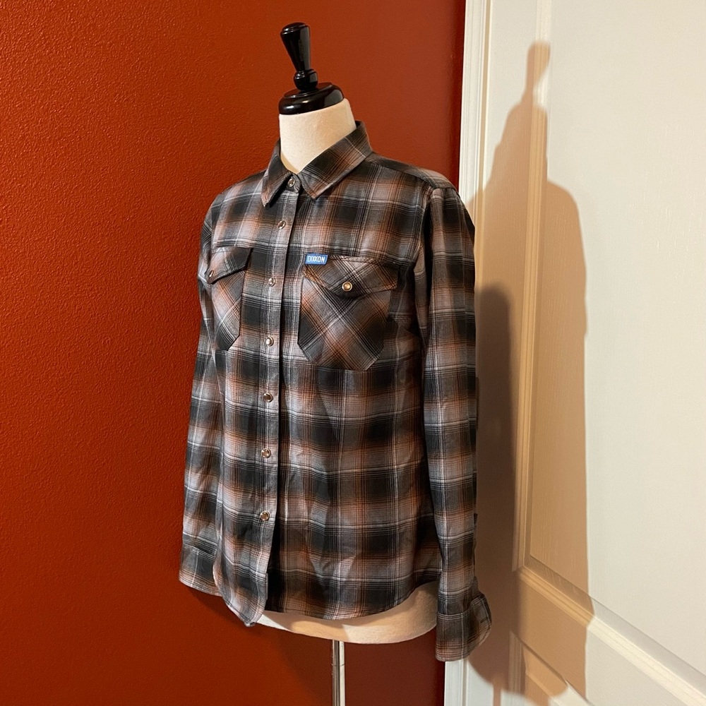 Dixxon Women’s The Patina Pearl Snap Long Sleeve Workwear Flannel Shirt